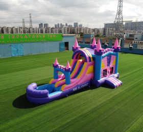 T8-3344 Bouncy Castle Combo Double Lane Water Slide Outdoor Party Event Jumping Castle For Kids