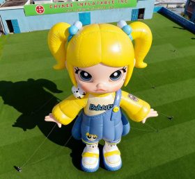 Cartoon3-203 Pop Mart Blonde Pigtail Girl Inflatable Cartoons