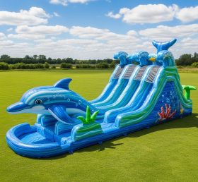 T8-5404 Dolphin Theme Inflatable Water Slide