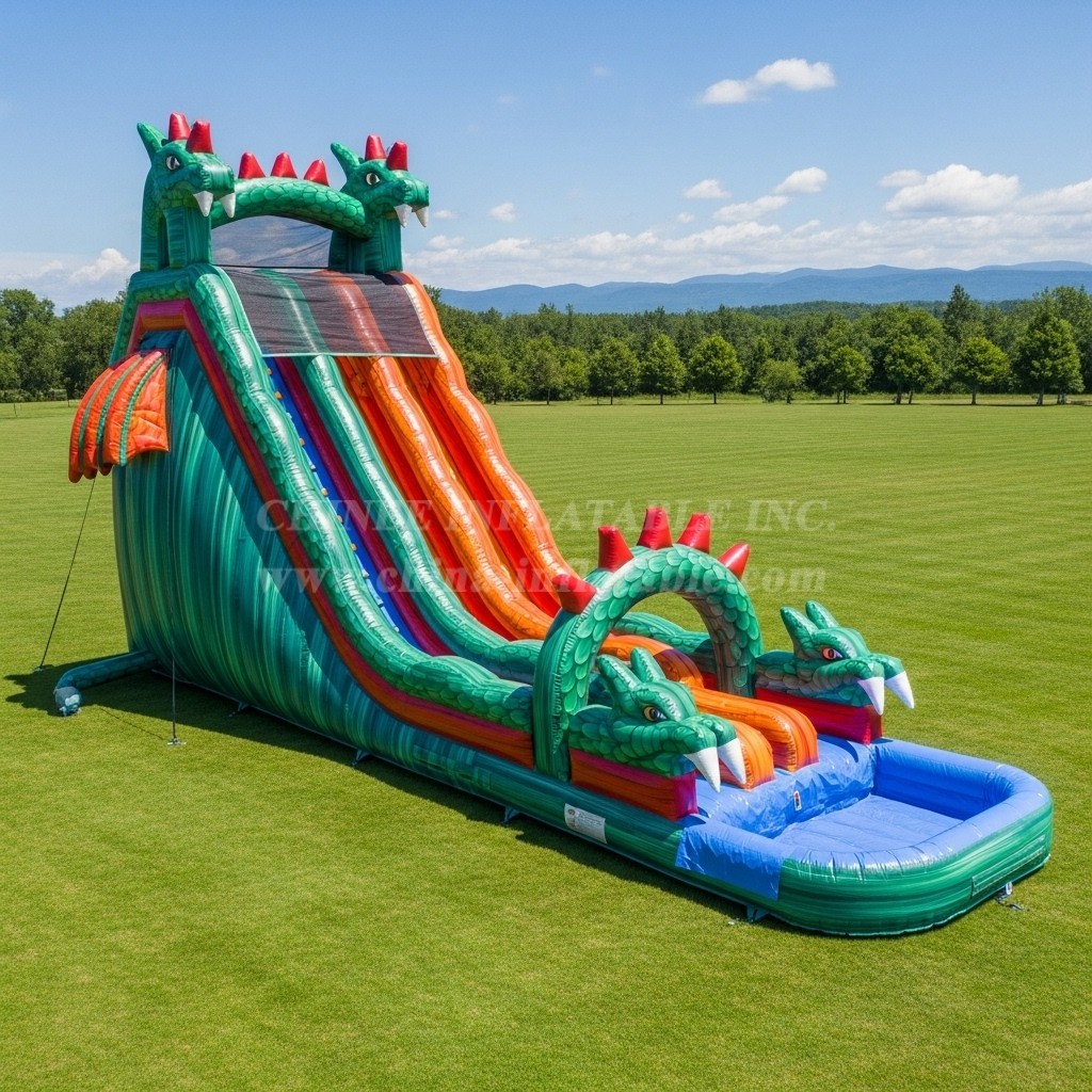 T8-5406 Dragon Theme Inflatable Water Slide