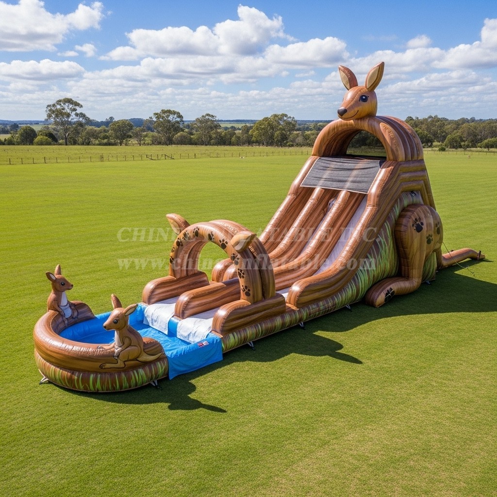 T8-5416 Kangaroo Theme Inflatable Water Slide