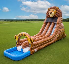 T8-5417 Lion Theme Inflatable Water Slide