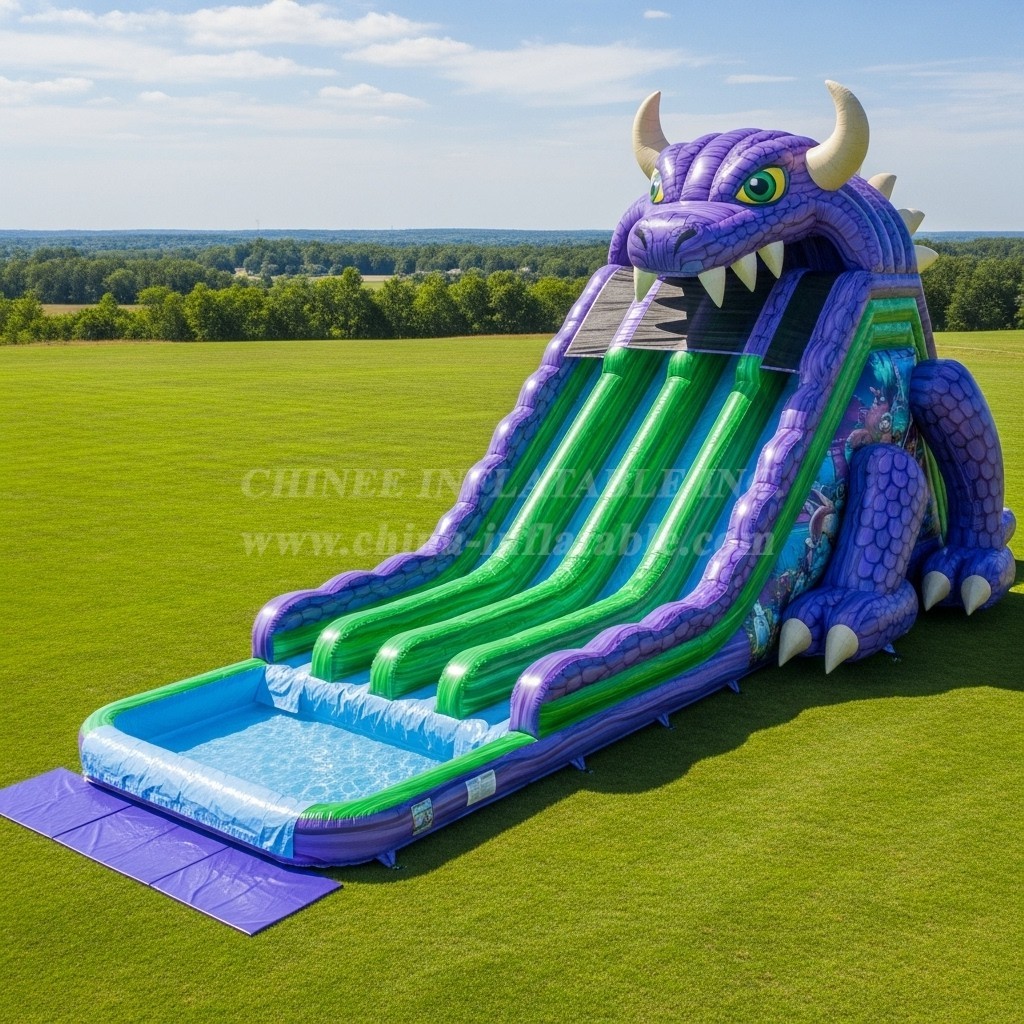 T8-5422 Monster Theme Inflatable Water Slide