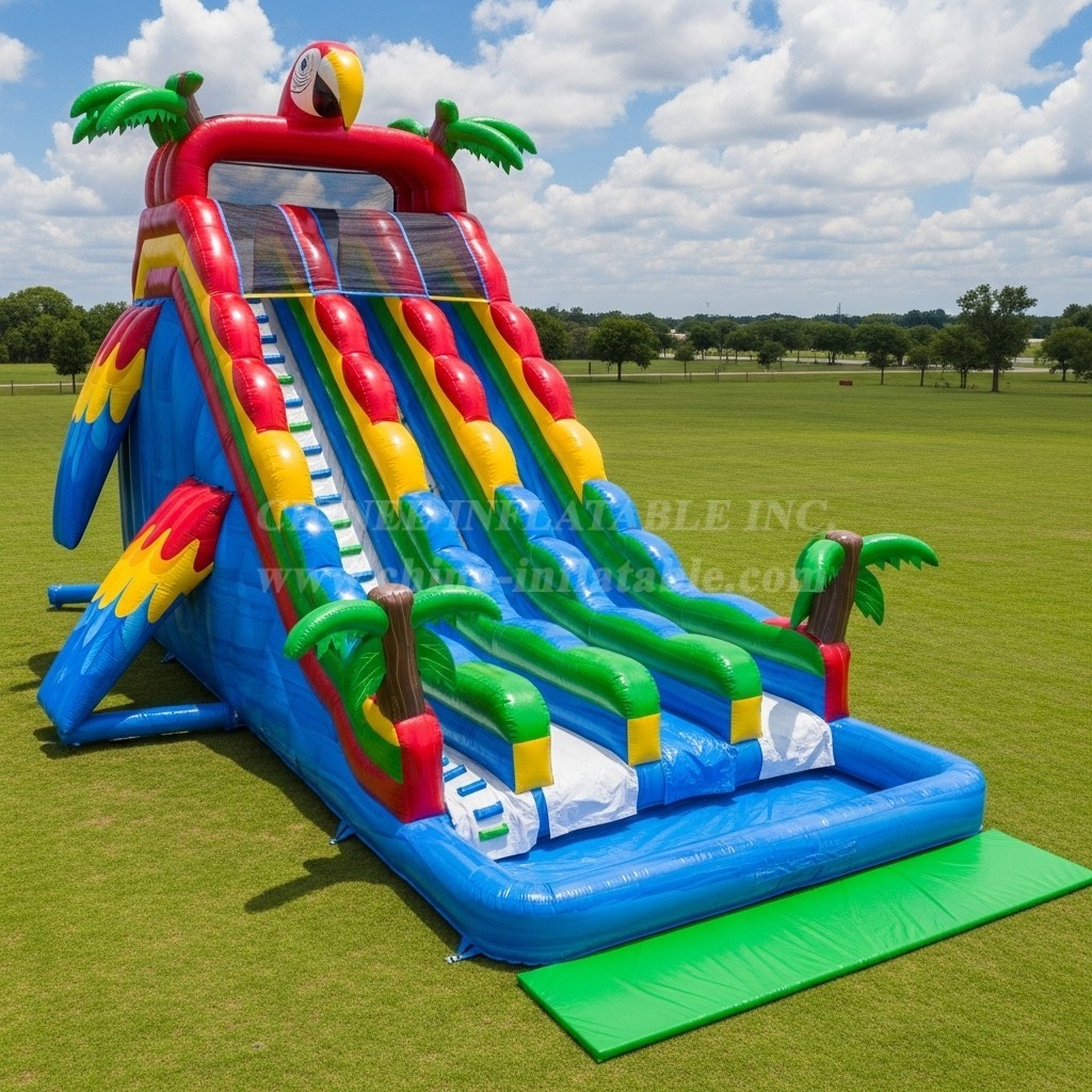 T8-5424 Parrot Theme Inflatable Water Slide