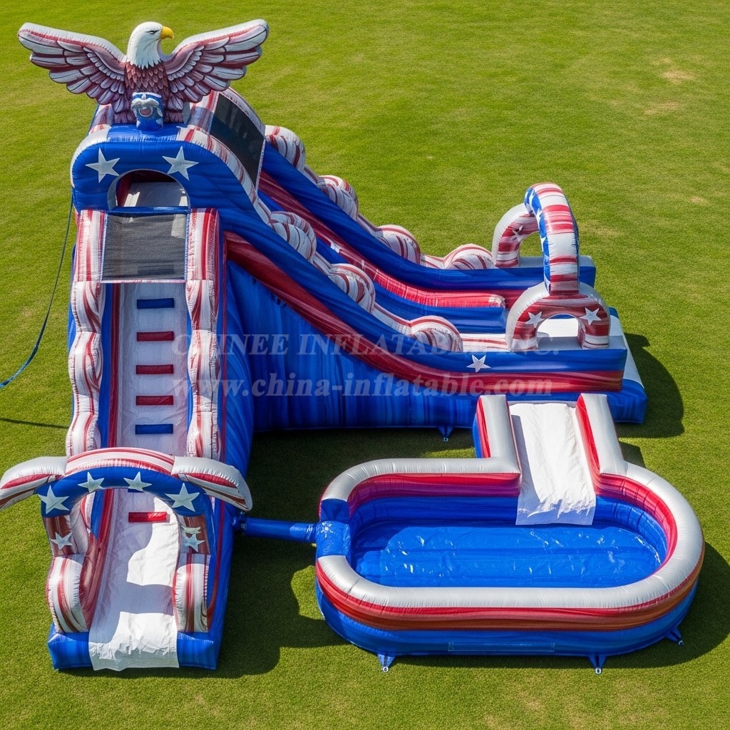 T8-5448 American Style Theme Inflatable Water Slide