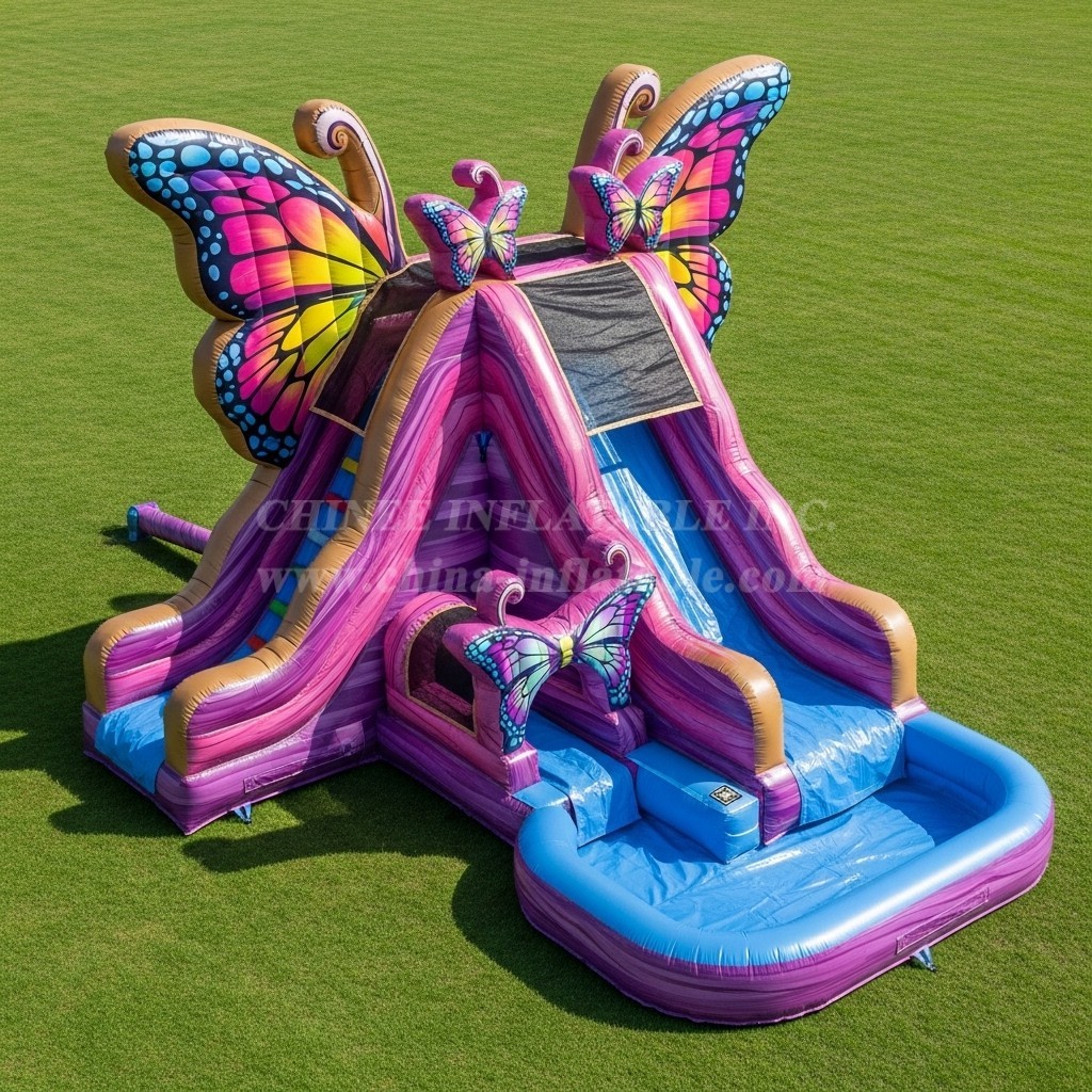 T8-5469 Butterfly Theme Inflatable Water Slide