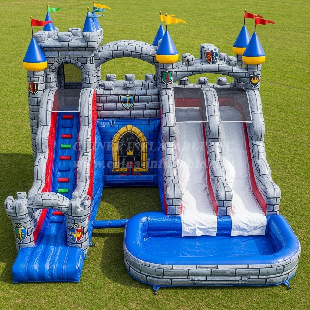 T8-5482 Castle Kingdom Theme Inflatable Water Slide