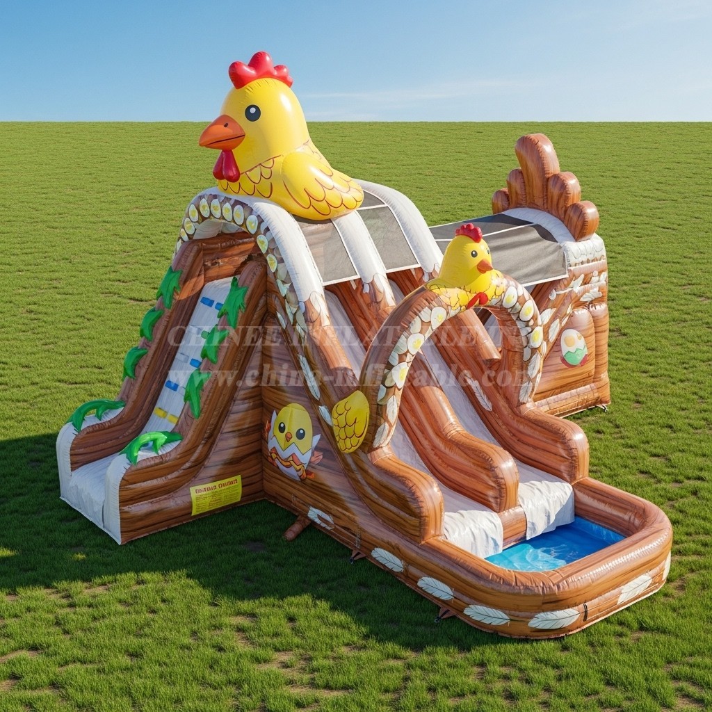 T8-5488 Chicken Theme Inflatable Water Slide