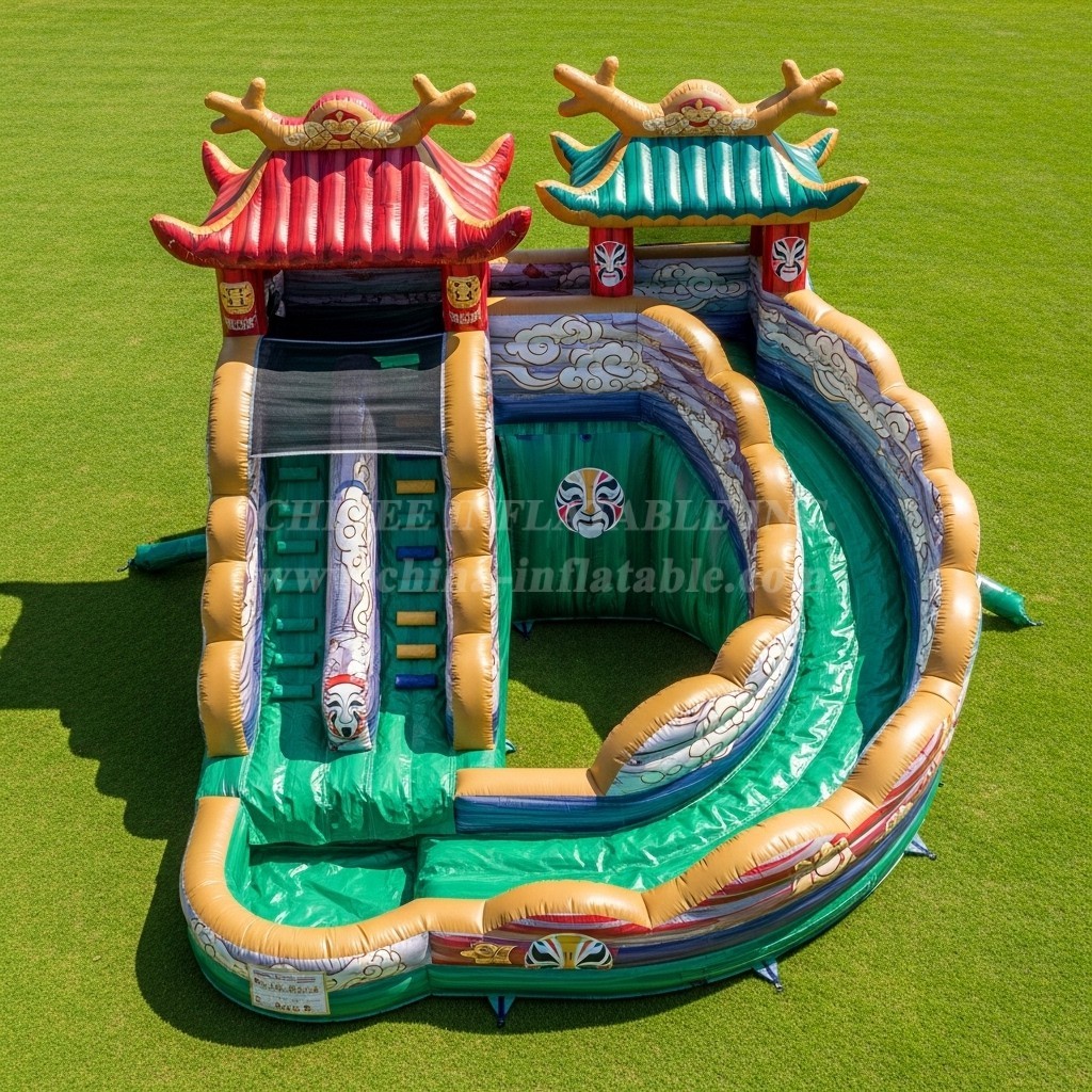T8-5492 Chinese Style Theme Inflatable Water Slide