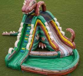 T8-5529 Dinosaur Theme Inflatable Water Slide