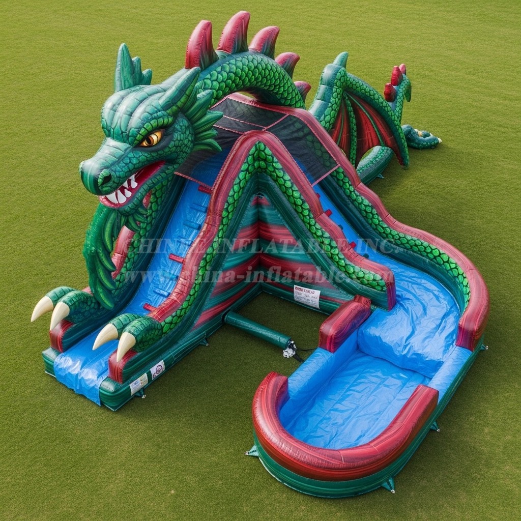 T8-5549 Dragon Theme Inflatable Water Slide