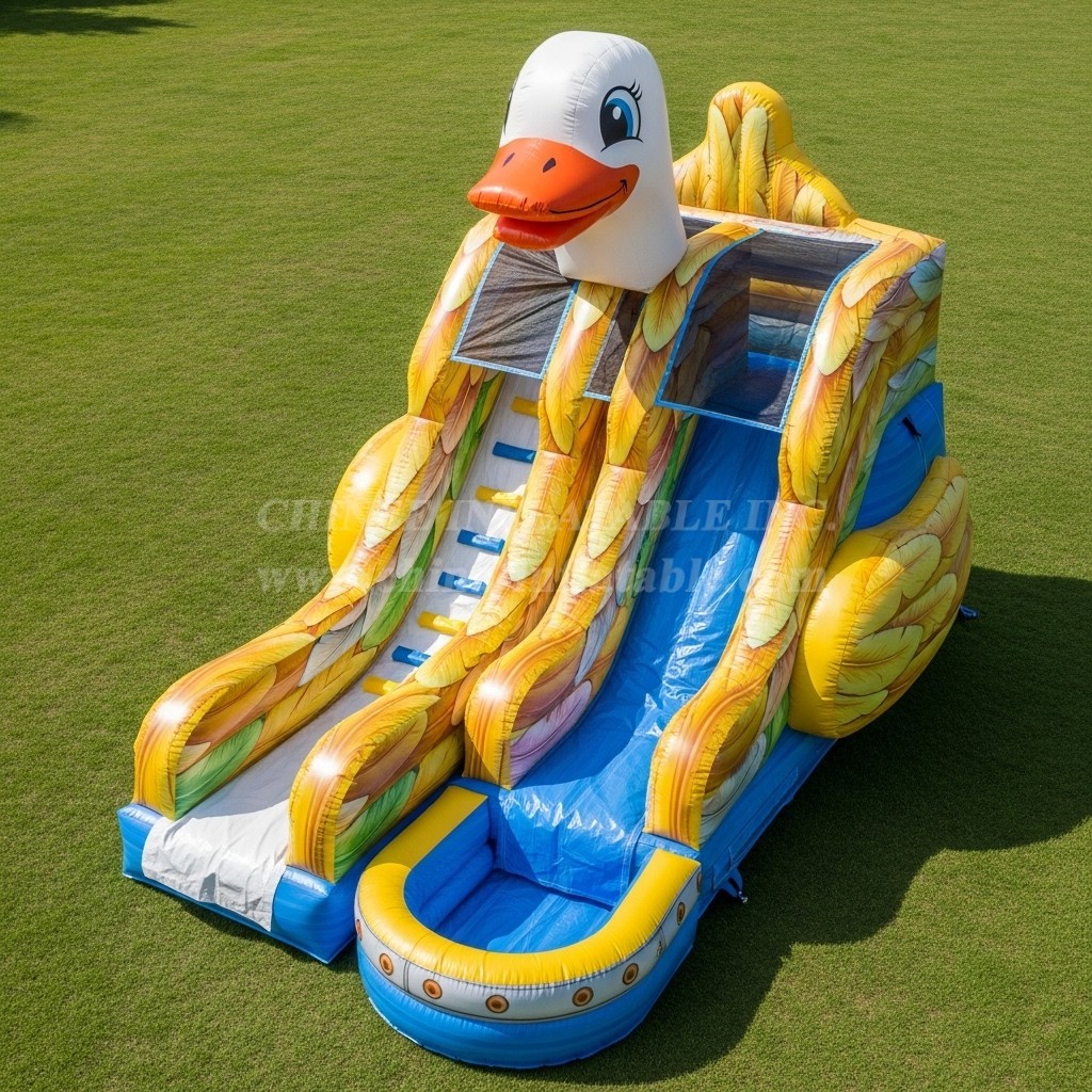 T8-5554 Duck Theme Inflatable Water Slide