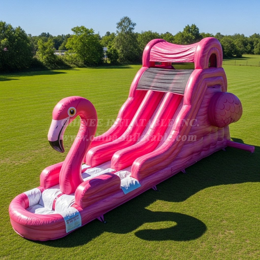 T8-5594 Flamingo Theme Inflatable Water Slide