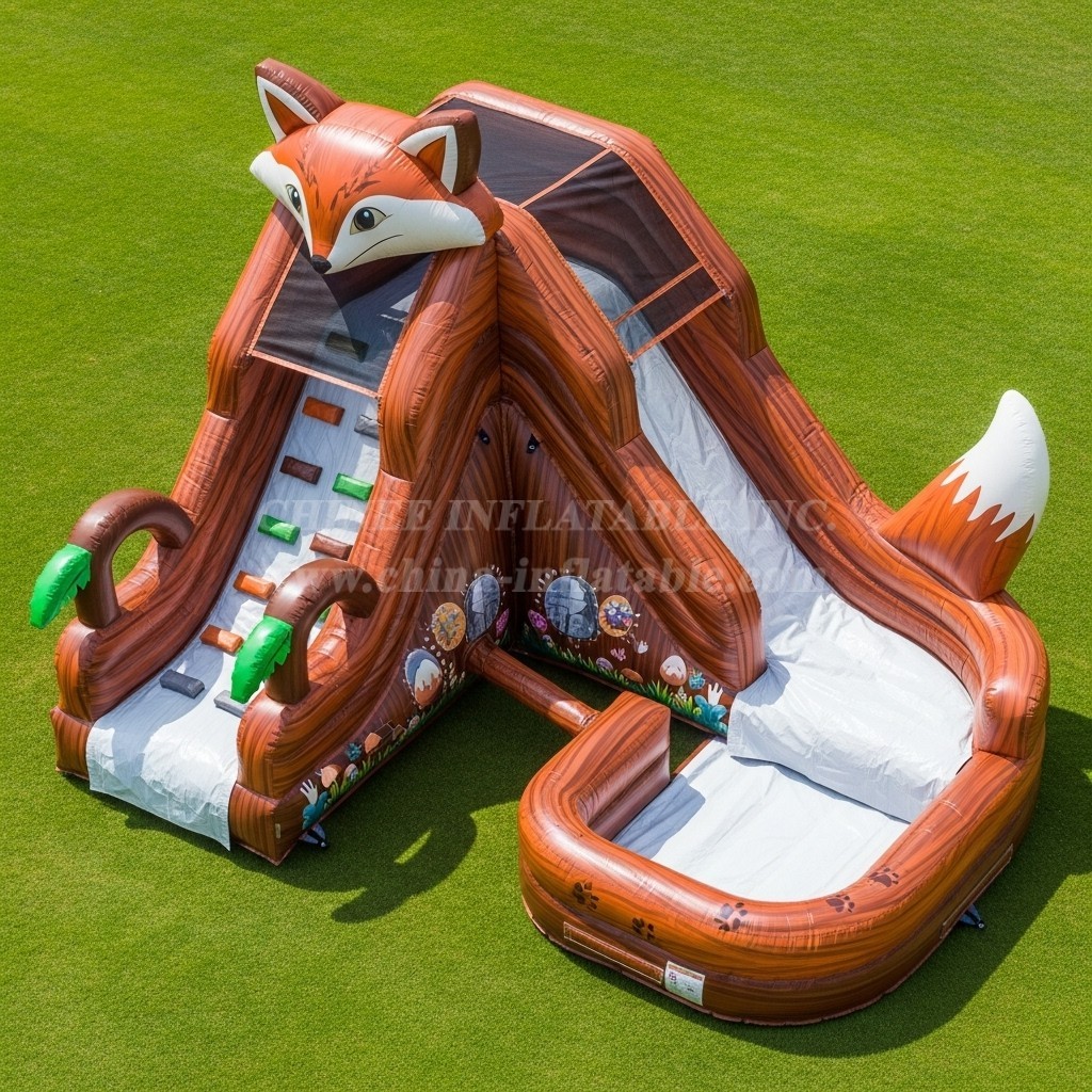 T8-5602 Fox Theme Inflatable Water Slide