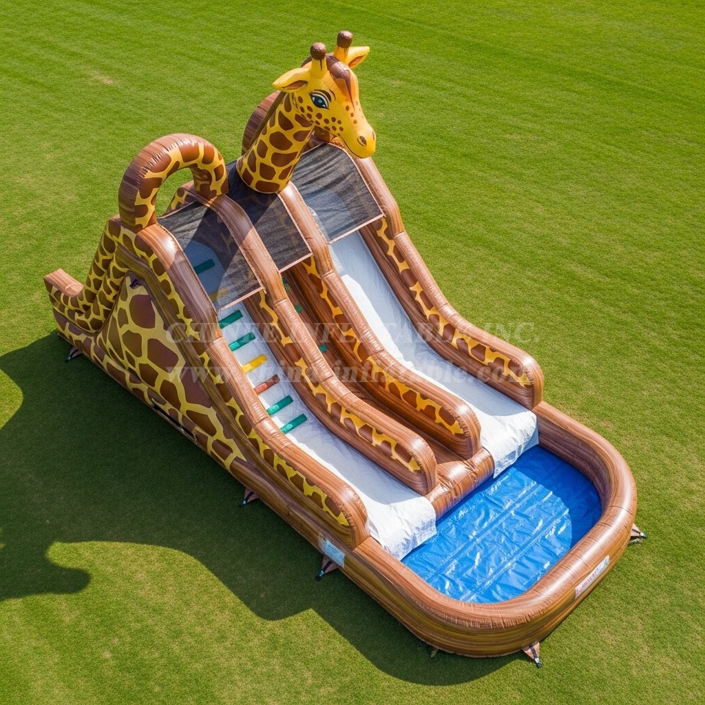 T8-5606 Giraffe Theme Inflatable Water Slide