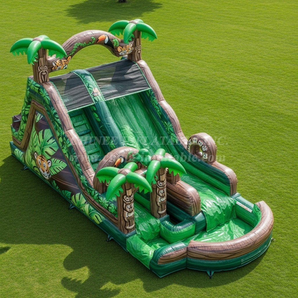T8-5645 Jungle Theme Inflatable Water Slide