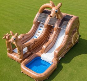 T8-5646 Kangaroo Theme Inflatable Water Slide