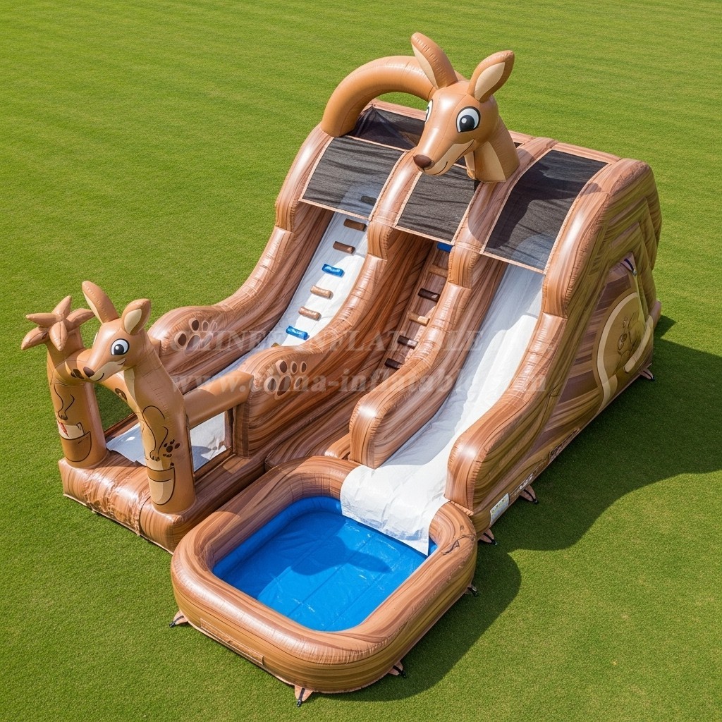 T8-5646 Kangaroo Theme Inflatable Water Slide