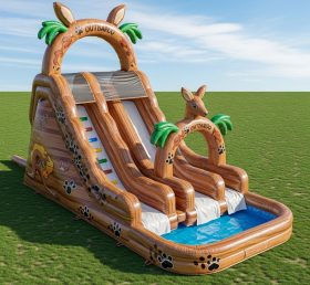 T8-5647 Kangaroo Theme Inflatable Water Slide
