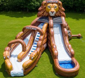 T8-5666 Lion Theme Inflatable Water Slide
