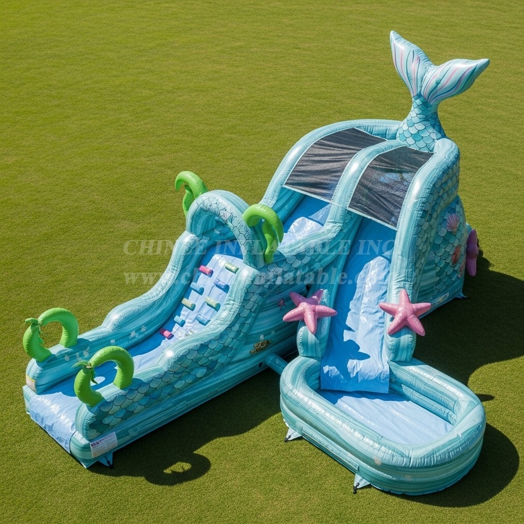 T8-5680 Mermaid Theme Inflatable Water Slide