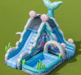 T8-5683 Mermaid Theme Inflatable Water Slide