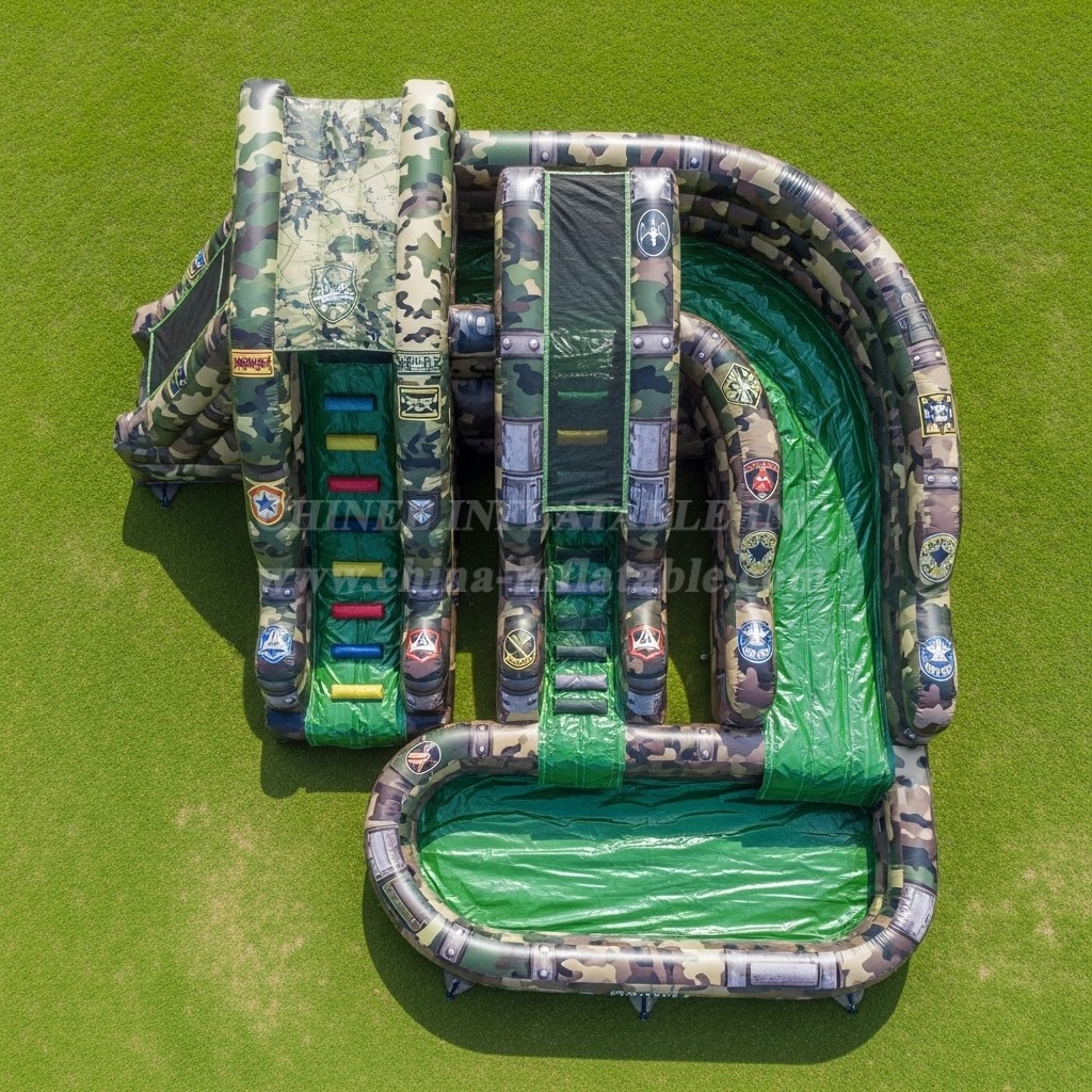 T8-5687 Military Style Theme Inflatable Water Slide