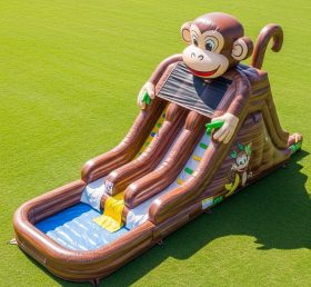 T8-5689 Monkey Theme Inflatable Water Slide
