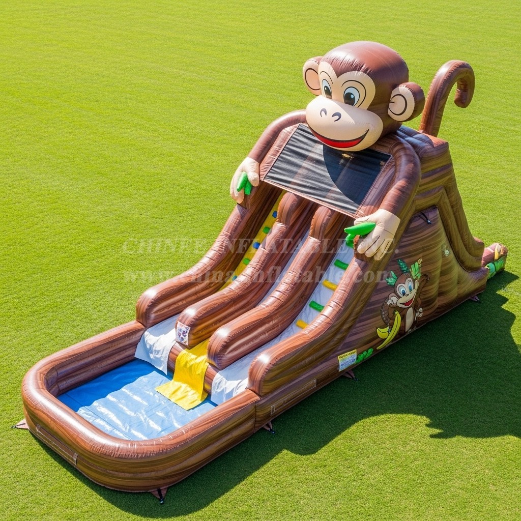 T8-5689 Monkey Theme Inflatable Water Slide