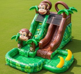 T8-5691 Monkey Theme Inflatable Water Slide