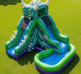 T8-5697 Monster Theme Inflatable Water Slide