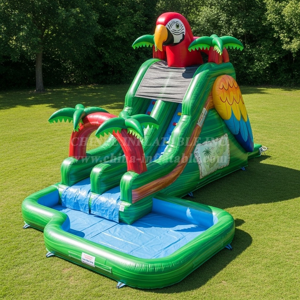 T8-5733 Parrot Theme Inflatable Water Slide