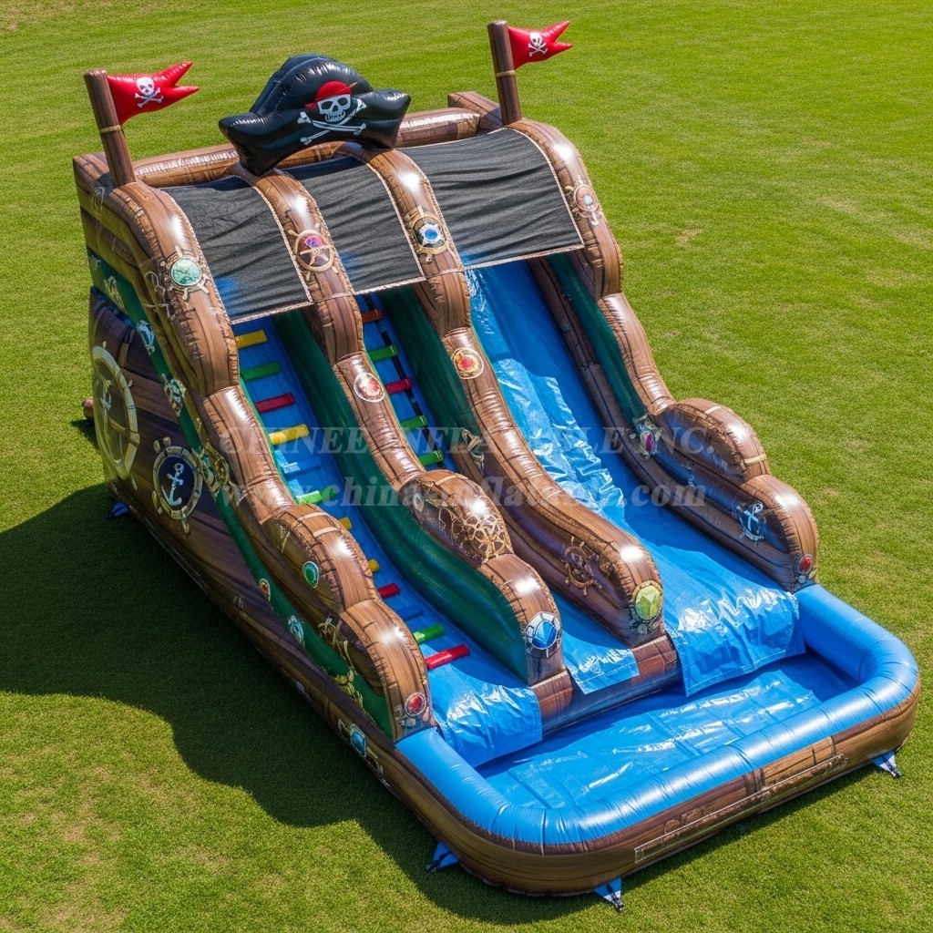 T8-5755 Pirates Theme Inflatable Water Slide