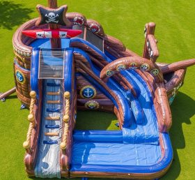 T8-5758 Pirates Theme Inflatable Water Slide