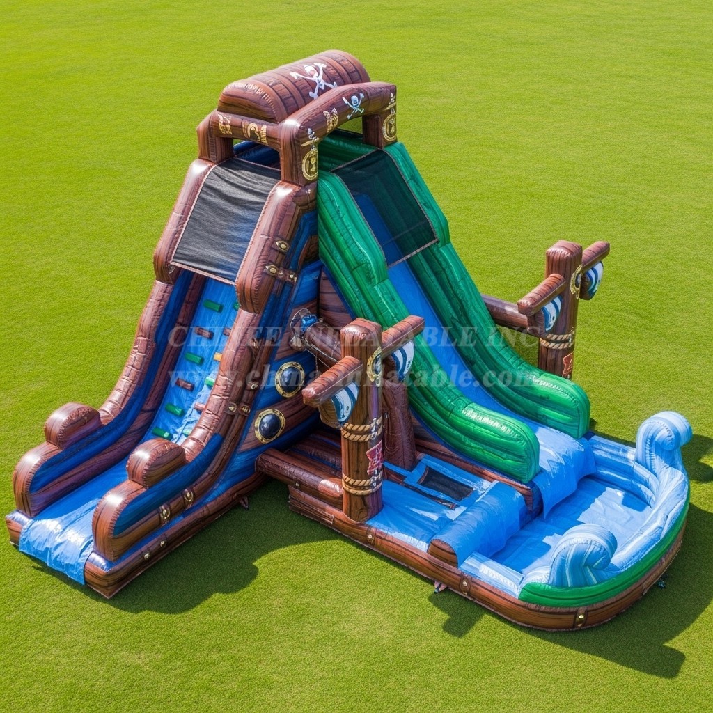 T8-5759 Pirates Theme Inflatable Water Slide