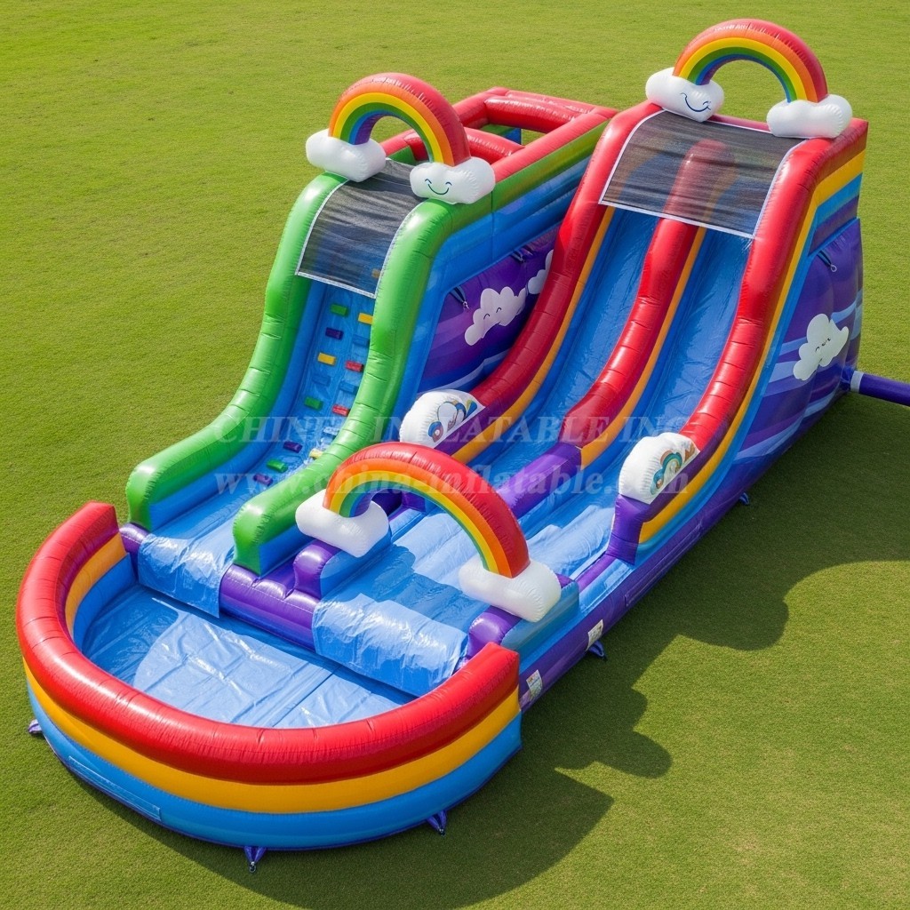T8-5775 Rainbow Theme Inflatable Water Slide