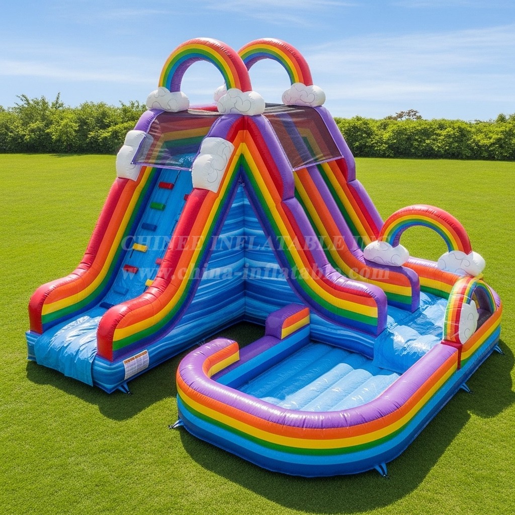 T8-5779 Rainbow Theme Inflatable Water Slide