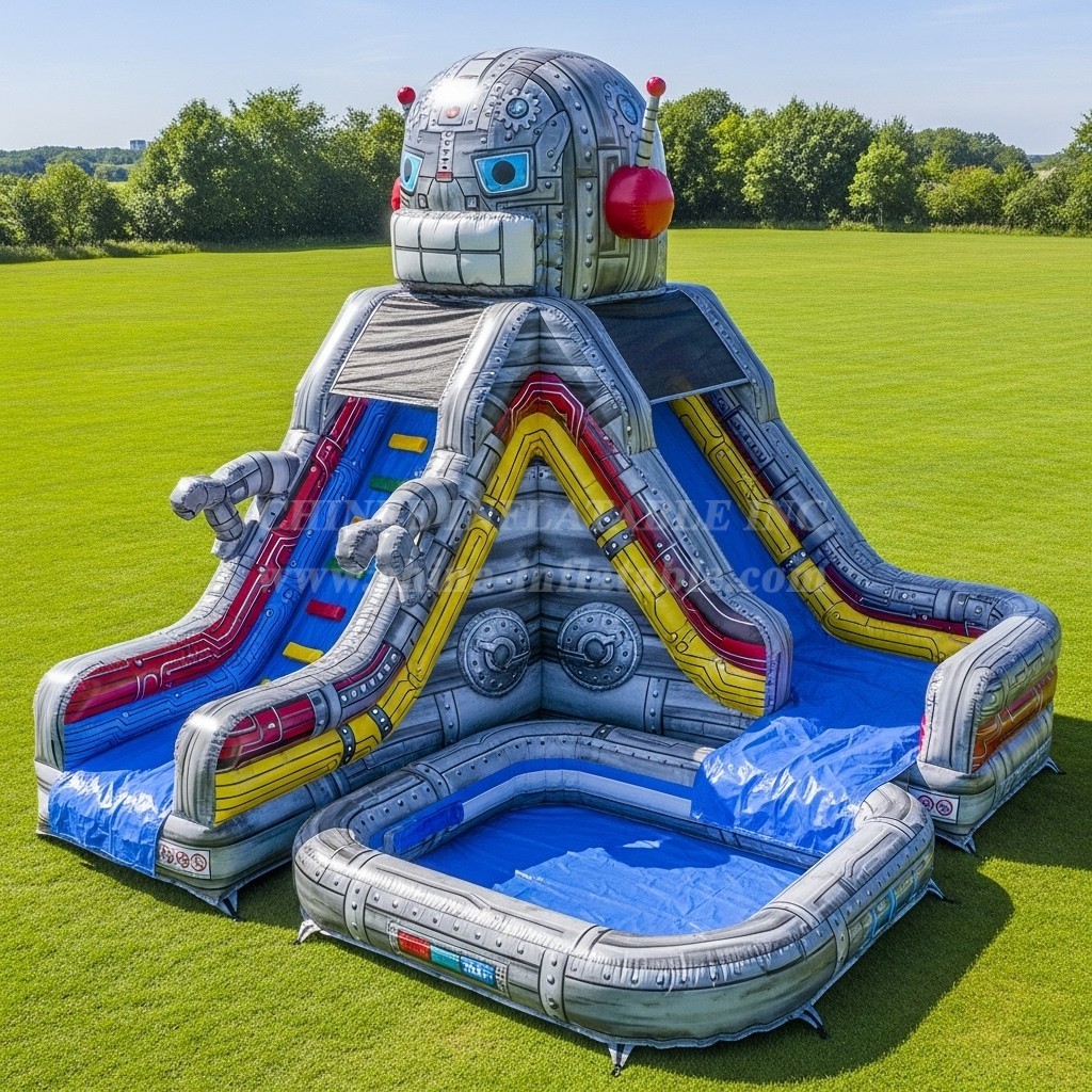 T8-5784 Robot Theme Inflatable Water Slide