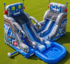 T8-5787 Robot Theme Inflatable Water Slide