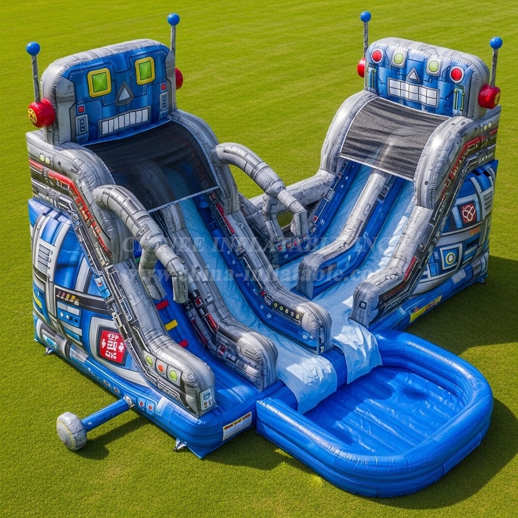 T8-5787 Robot Theme Inflatable Water Slide