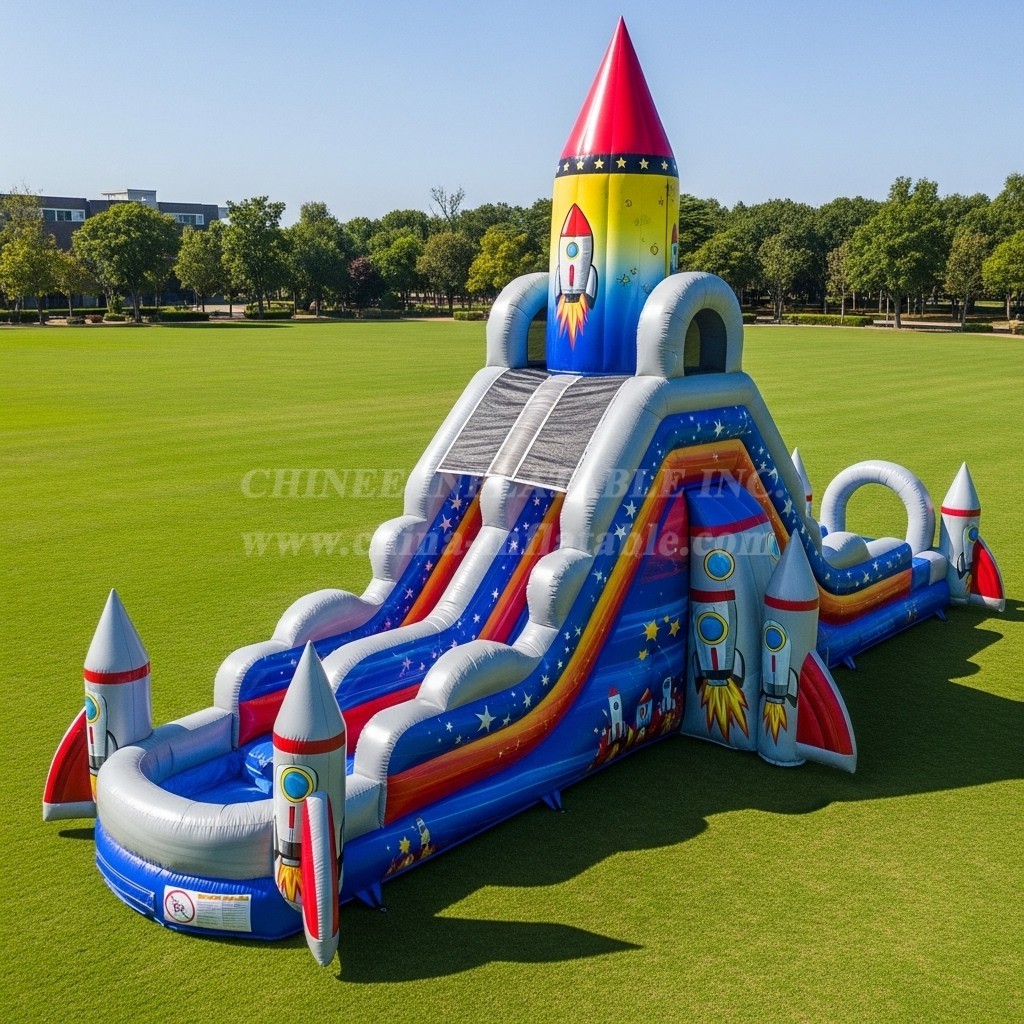 T8-5792 Rocket Theme Inflatable Water Slide