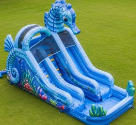T8-5794 Seahorse Theme Inflatable Water Slide