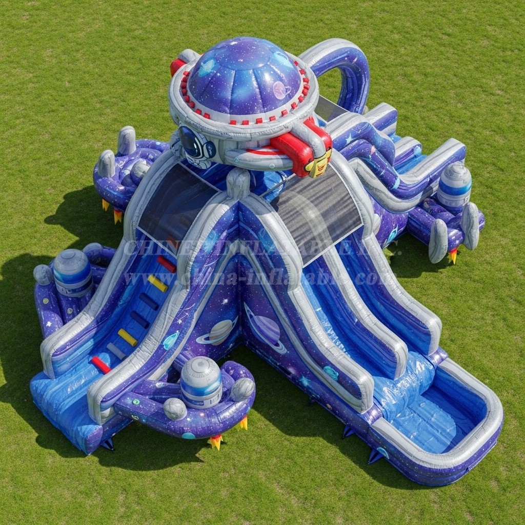 T8-5819 Space Theme Inflatable Water Slide