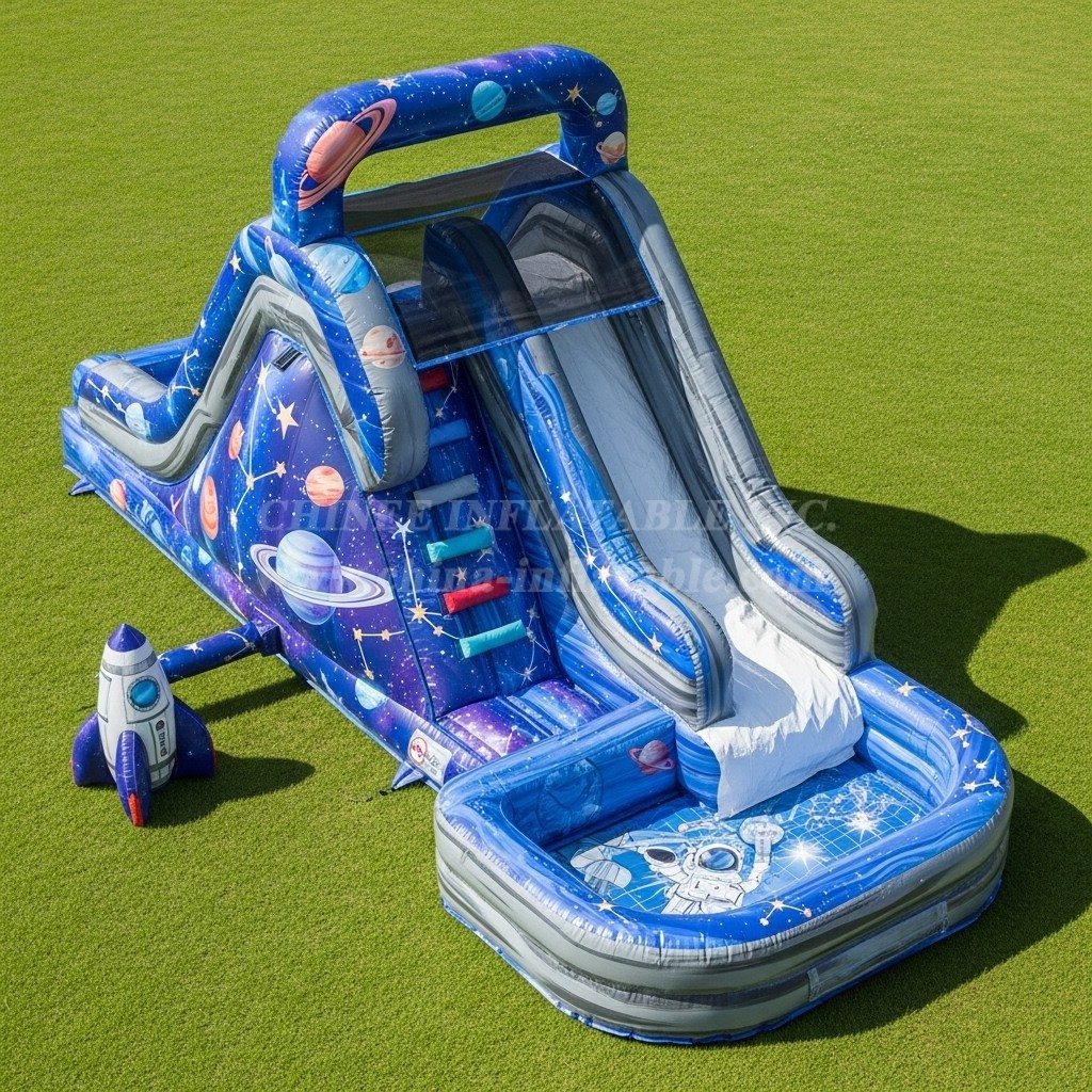 T8-5821 Space Theme Inflatable Water Slide
