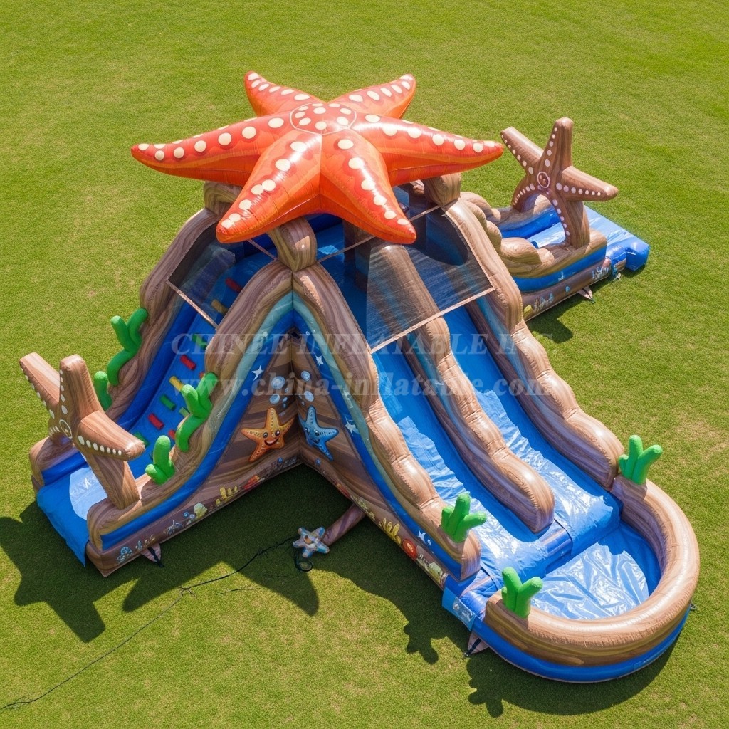 T8-5826 Starfish Theme Inflatable Water Slide