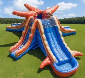 T8-5827 Starfish Theme Inflatable Water Slide