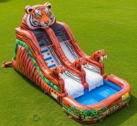 T8-5834 Tiger Theme Inflatable Water Slide