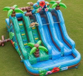 T8-5847 Tropical Theme Inflatable Water Slide
