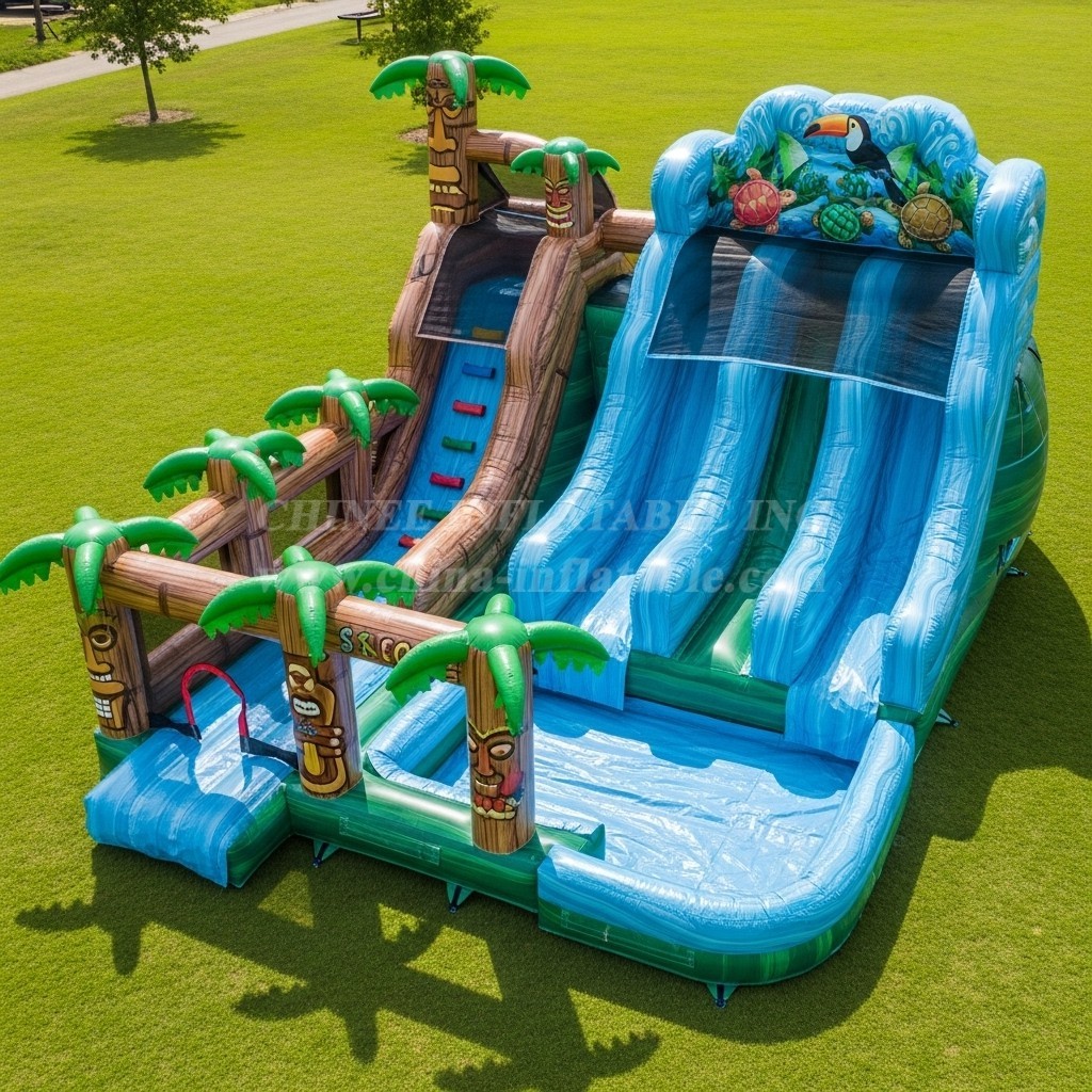 T8-5850 Tropical Theme Inflatable Water Slide