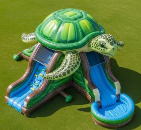 T8-5851 Turtle Theme Inflatable Water Slide